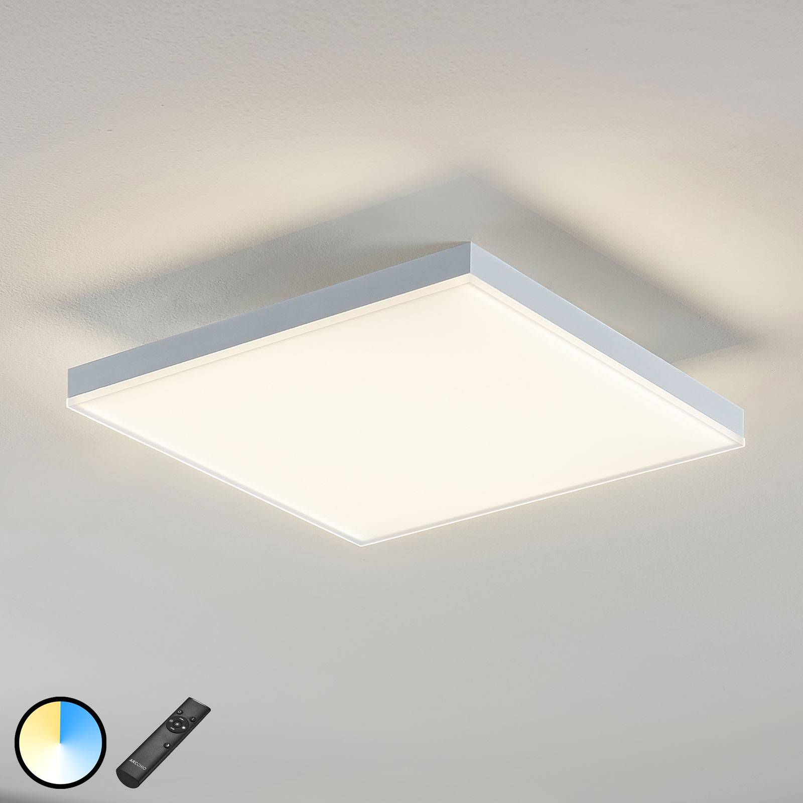 Arcchio LED-panel Blaan CCT fjernkontroll 29,5 x 29,5cm