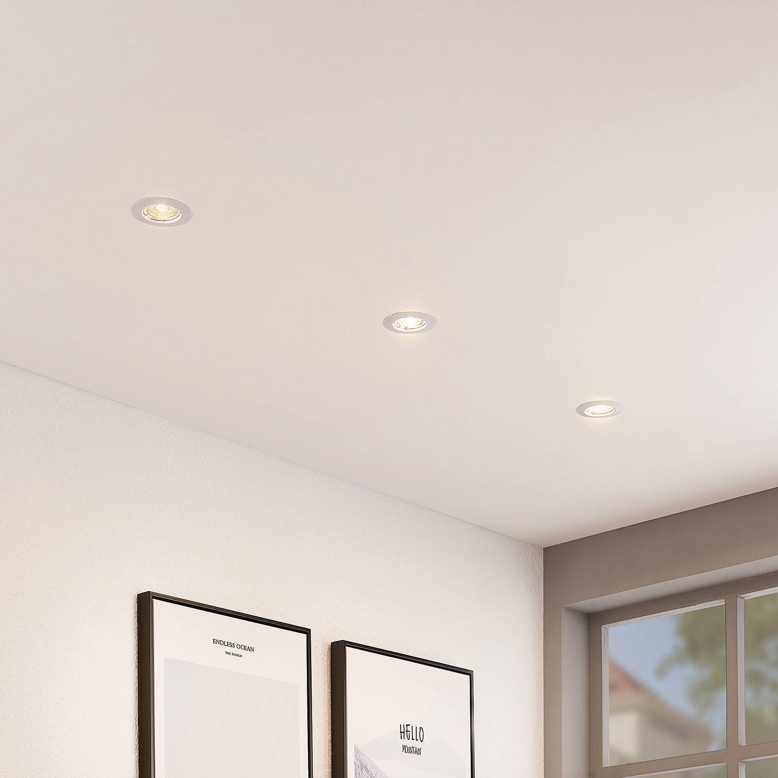 ELC Dakarra innfelt downlight 10 stykk, GU10, hvit