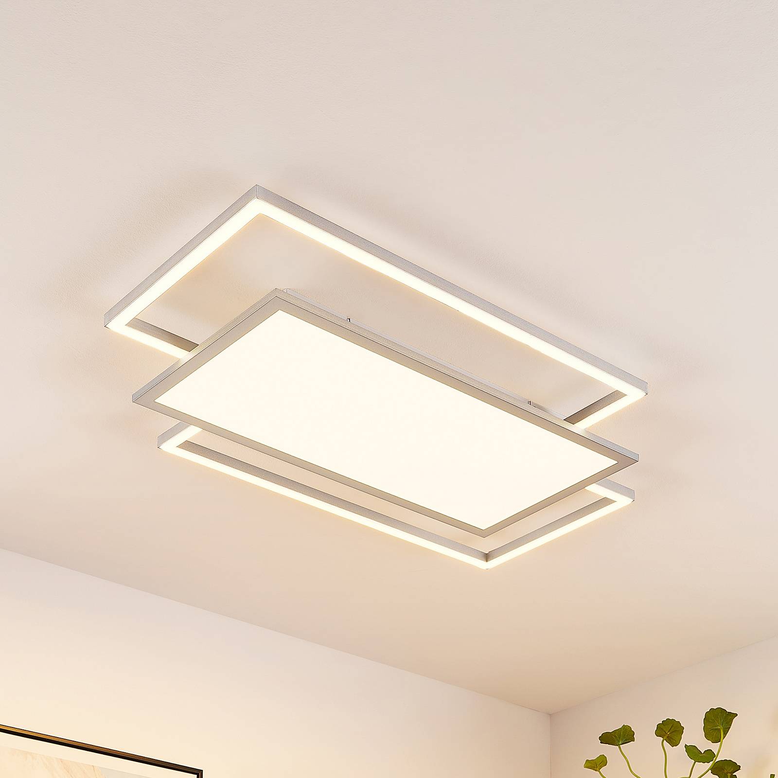 Lucande Ciaran LED-taklampe, rektangulær, CCT