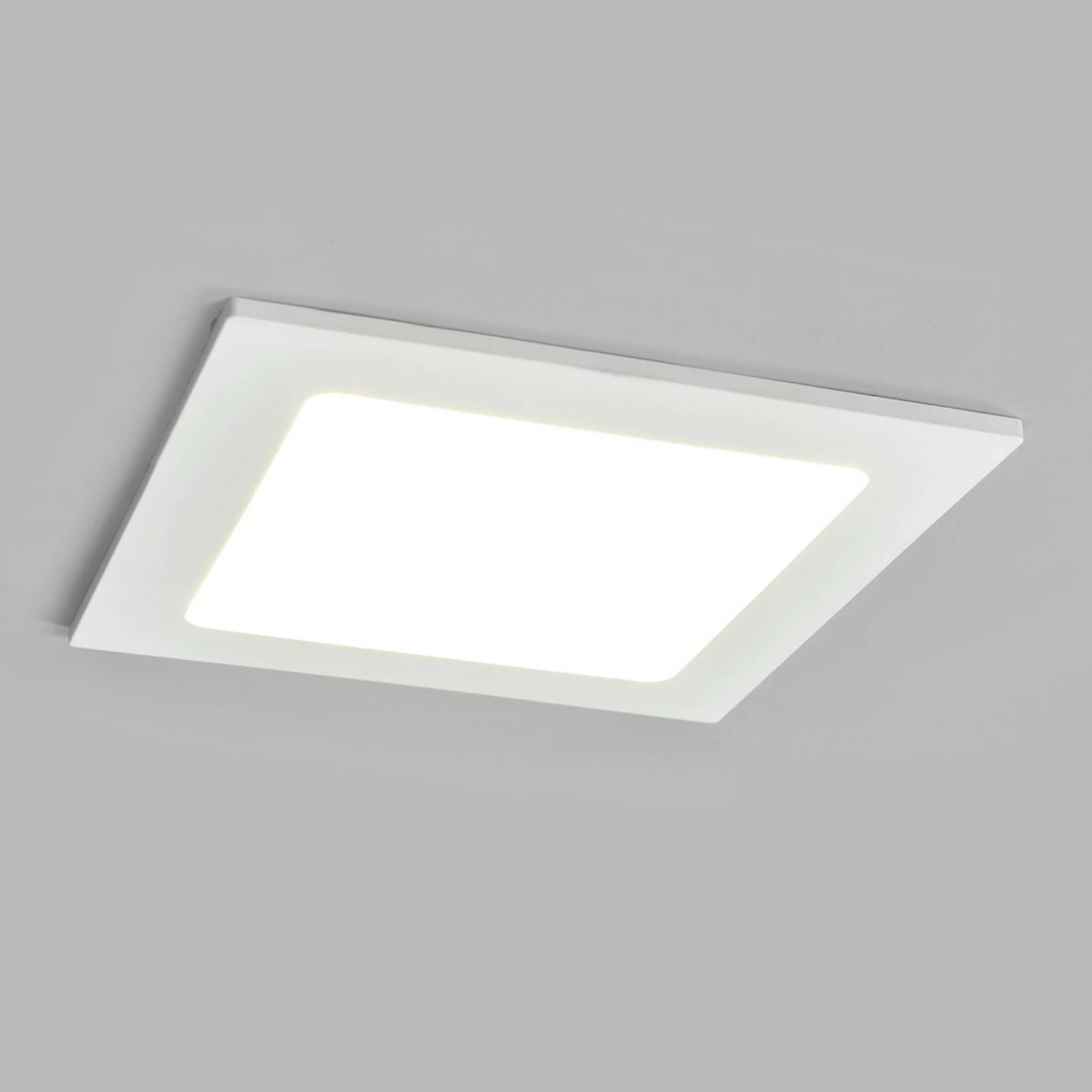 Arcchio LED-innfelt spot Joki, hvit, 4 000 K kantet 16,5cm