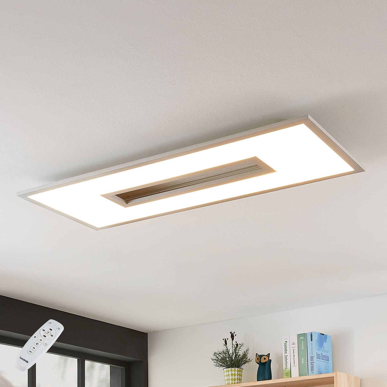 Lucande LED-taklampe Durun, dimbar, CCT, kantet, 96 cm