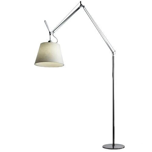 Artemide Tolomeo Mega Gulvlampe Pergament - Artemide  Alu eller Svart & Natur  Ø 320 mm Sort Med dimmer