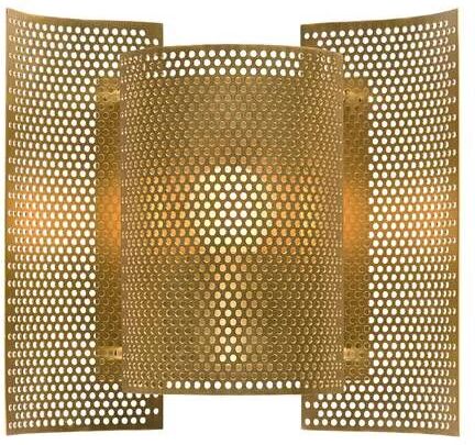 Northern Butterfly Perforated Vegglampe Brass - Northern  messing  210 mm+200 mm