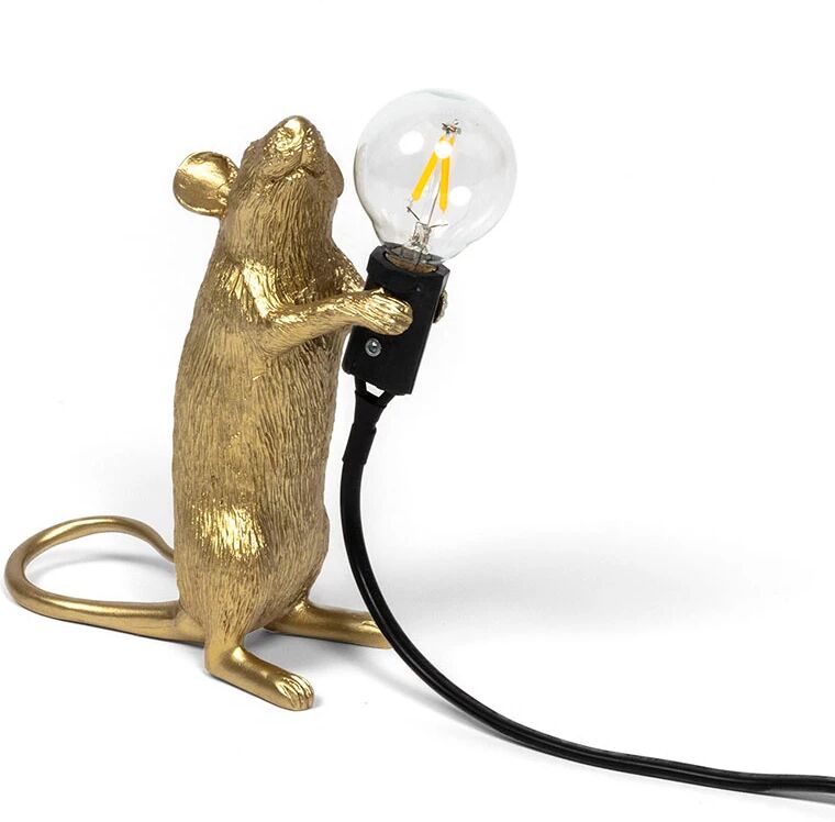 Seletti Mouse Lamp Step Standing Bordlampe Gull - Seletti  Gold  145 mm