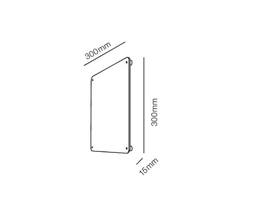 LIGHT-POINT Rørhat Navneplate XL 30X30cm Rustfrit Stål - LIGHT-POINT    +300 mm