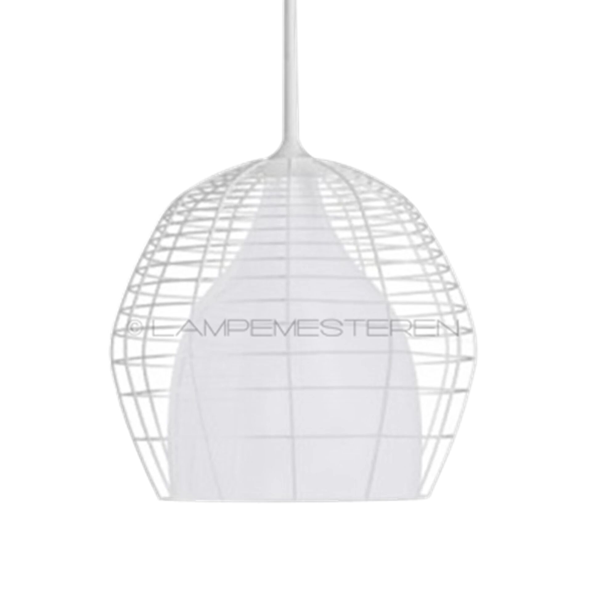 Diesel With Foscarini Cage Pendel Grande Hvit/Hvit 10m - Diesel With Foscarini