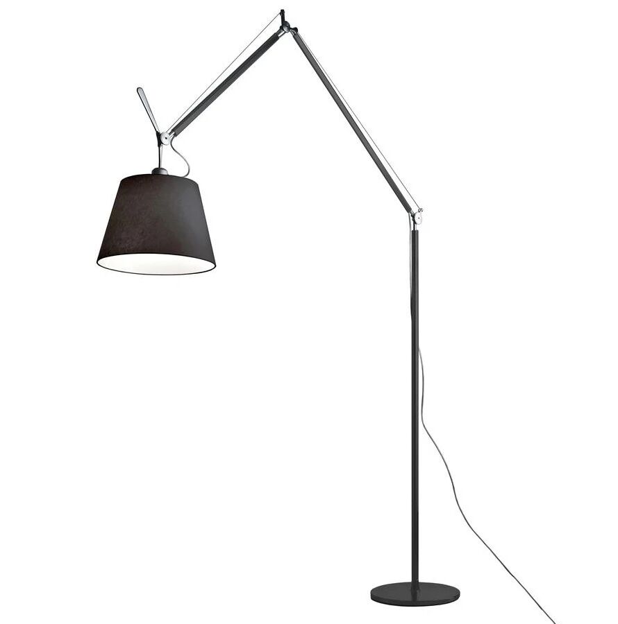 Artemide Tolomeo Mega Gulvlampe Svart Sateng - Artemide  Alu eller Svart & Svart  Ø 360 mm Alu Med bryter