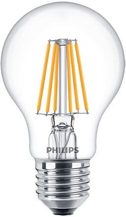 E27 Philips Filament E27 LED-lyspærer 5,5W (40W) (Pære, Klart, Kan dimmes)