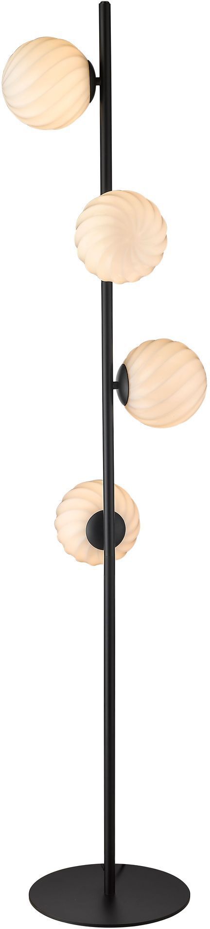 Halo Design TWIST 4 Gulvlampe, Opal, Sort   Unoliving