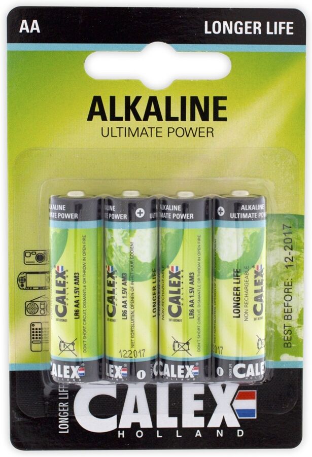 Calex 133118 Alkaline Batteri 1,5v Lr6/aa, Blister 4 Pk.