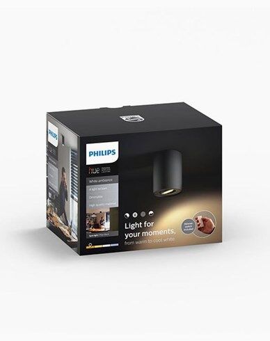 Philips Hue Pillar single spot black inkl switch 1x5.5W 230V