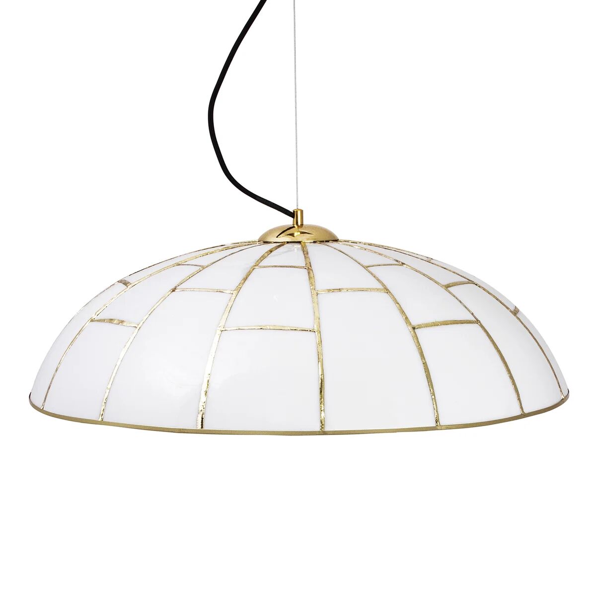 Globen Lighting Ombrello pendel Ø60 cm hvitt glass Messing