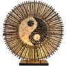 Woru Lampa stołowa Ying Yang Batur okrągła 40cm brązowa