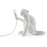 Seletti Lampa stołowa LED Monkey Lamp, biała, siedząca