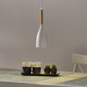 Ideallux Lampa wisząca Manhattan z detalami z drewna, biała