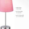 JUST LIGHT. Lampa stołowa Heinrich z kloszem z różowej tkaniny