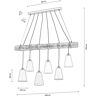 BRITOP Lampa wisząca Como, 6-punktowa, drewno orzechowe