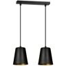 EMIBIG Lampa Metalowa Czarna Środek Złoty 2x60w 415/2 Milargo 2