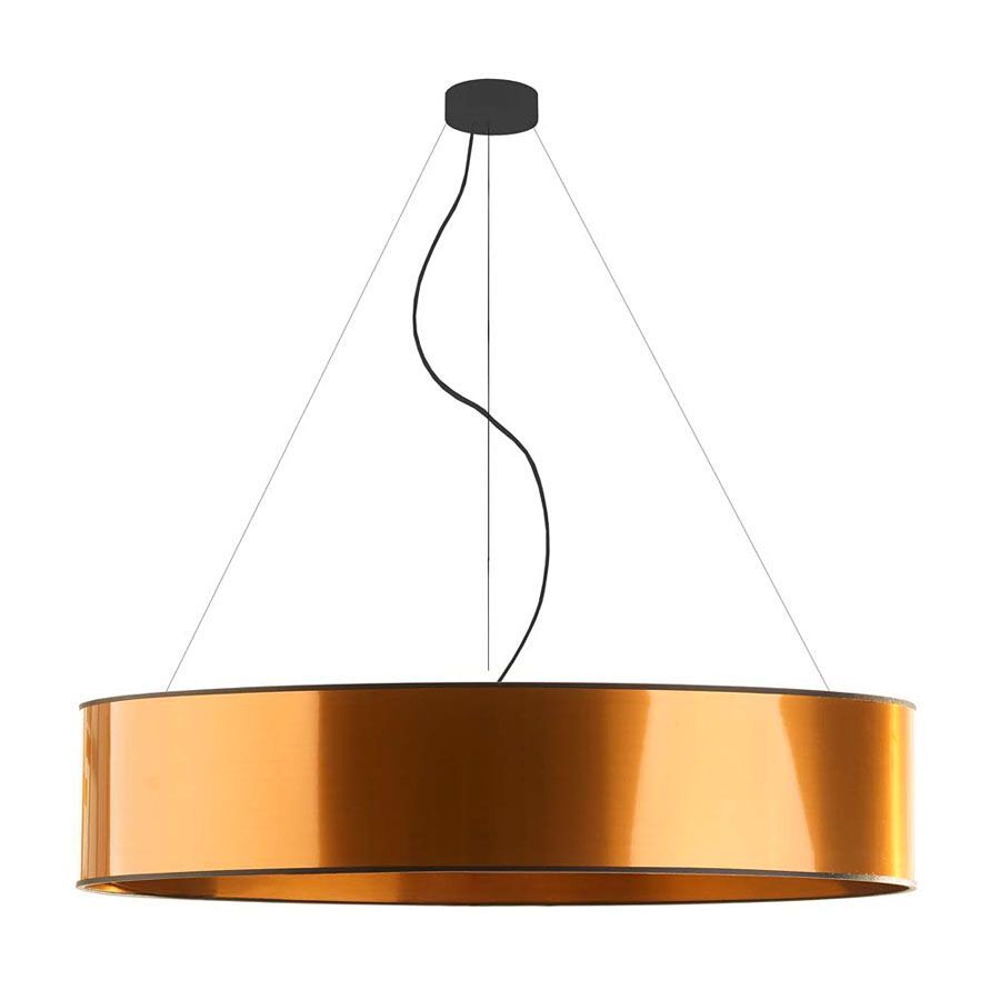 Lumes Miedziana lampa wisząca z dużym abażurem 100 cm - EX326-Portona