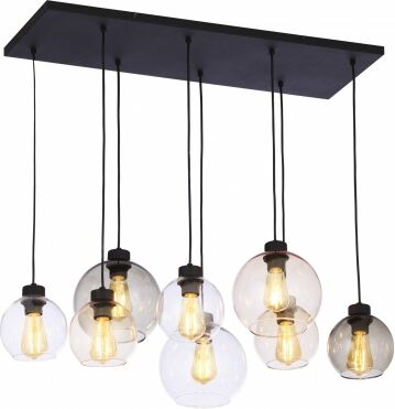 TK Lighting Lampa wisząca CUBUS 2834 Grafitowy, Transparentny, Bursztynowy