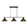 Vente-unique Candeeiro de teto industrial em metal com 3 abajures de C. 108 x A. 55 cm cor preto - SIVANI