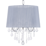 Beliani Candeeiro de teto cinzento claro casquilhos para 3 lâmpadas abajur de tecido com cristal estilo glam