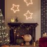 vidaXL Figura natalícia de estrelas + 48 LEDs 2pcs 56 cm branco quente