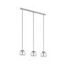 Eglo Candeeiro Suspenso 3 Rocamar (Prateado - E27 - 3 x 180 W - Aço e Vidro)