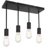 Globo Lighting Suspensão Linear Globo Iluminação Martha Metal Preto E27 4 Lâmpadas