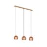 Eglo Candeeiro Suspenso 3 Rocamar (Cobre - E27 - 3 x 180 W - Aço e Vidro)