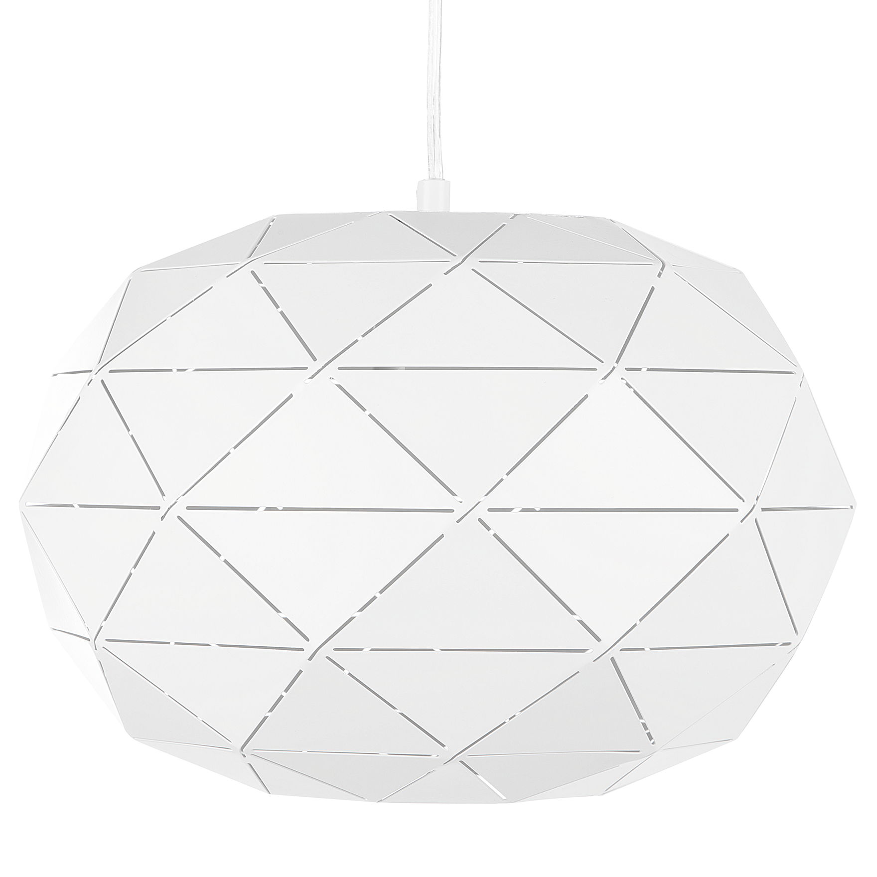 Beliani Candeeiro de teto suspenso metal branco ø 30 cm globo com formas triangulares design moderno