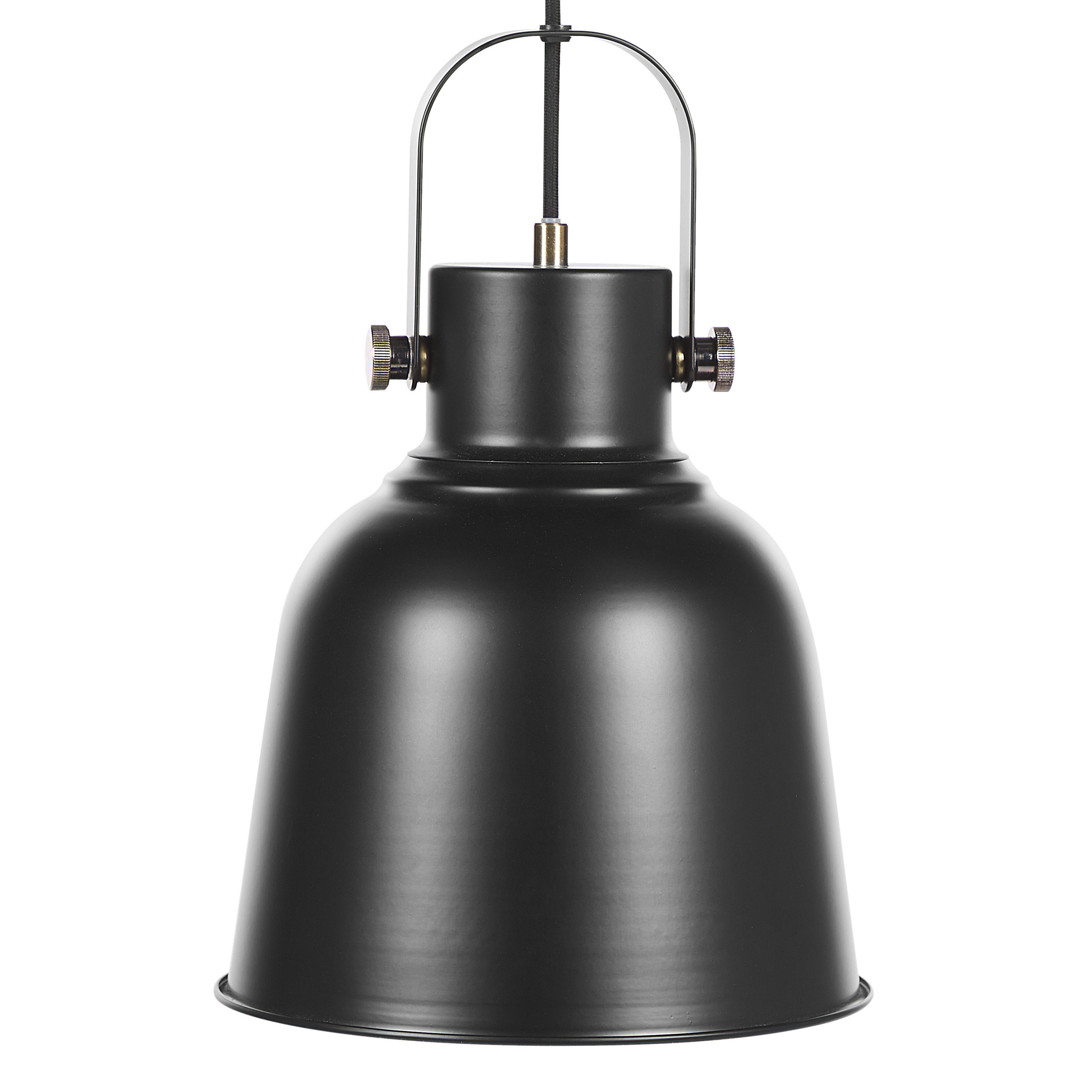 Beliani Candeeiro de teto preto interior em dourado em metal adequado para lâmpadas E27 com um máximo de 40W estilo industrial