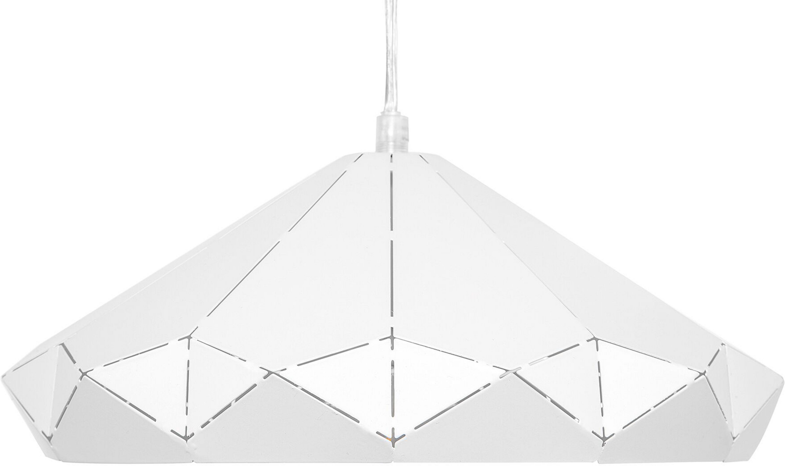 Beliani Candeeiro de teto suspenso em metal branco ø 27 x 112 cm design geométrico estilo industrial