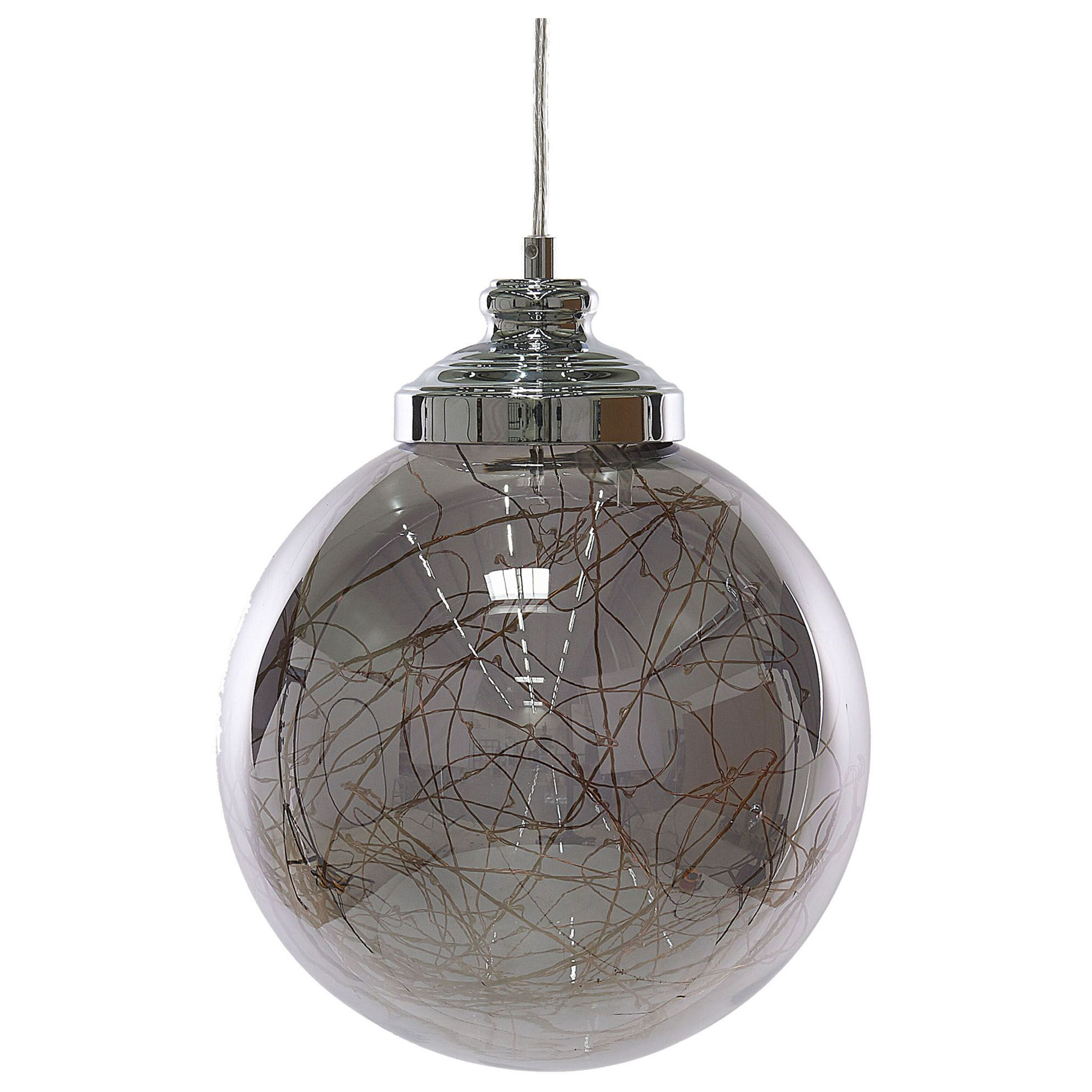 Beliani Candeeiro de teto em vidro prateado elementos em forma de globo moderno