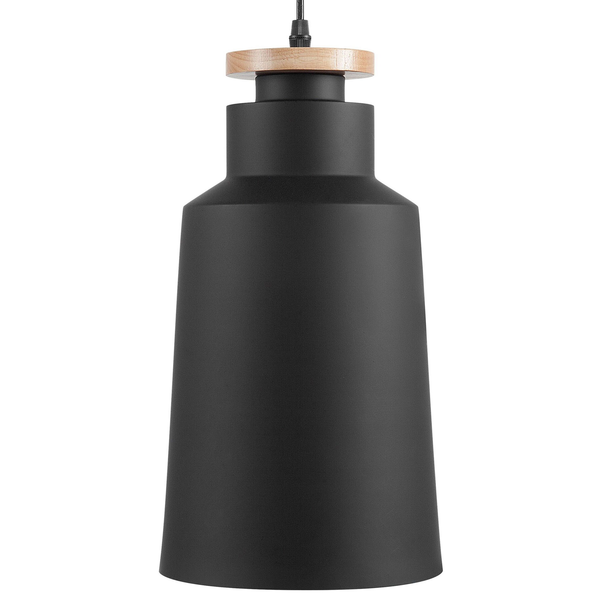 Beliani Candeeiro de teto suspenso preto alumínio ø 19 cm abajur cónico moderno design minimalista