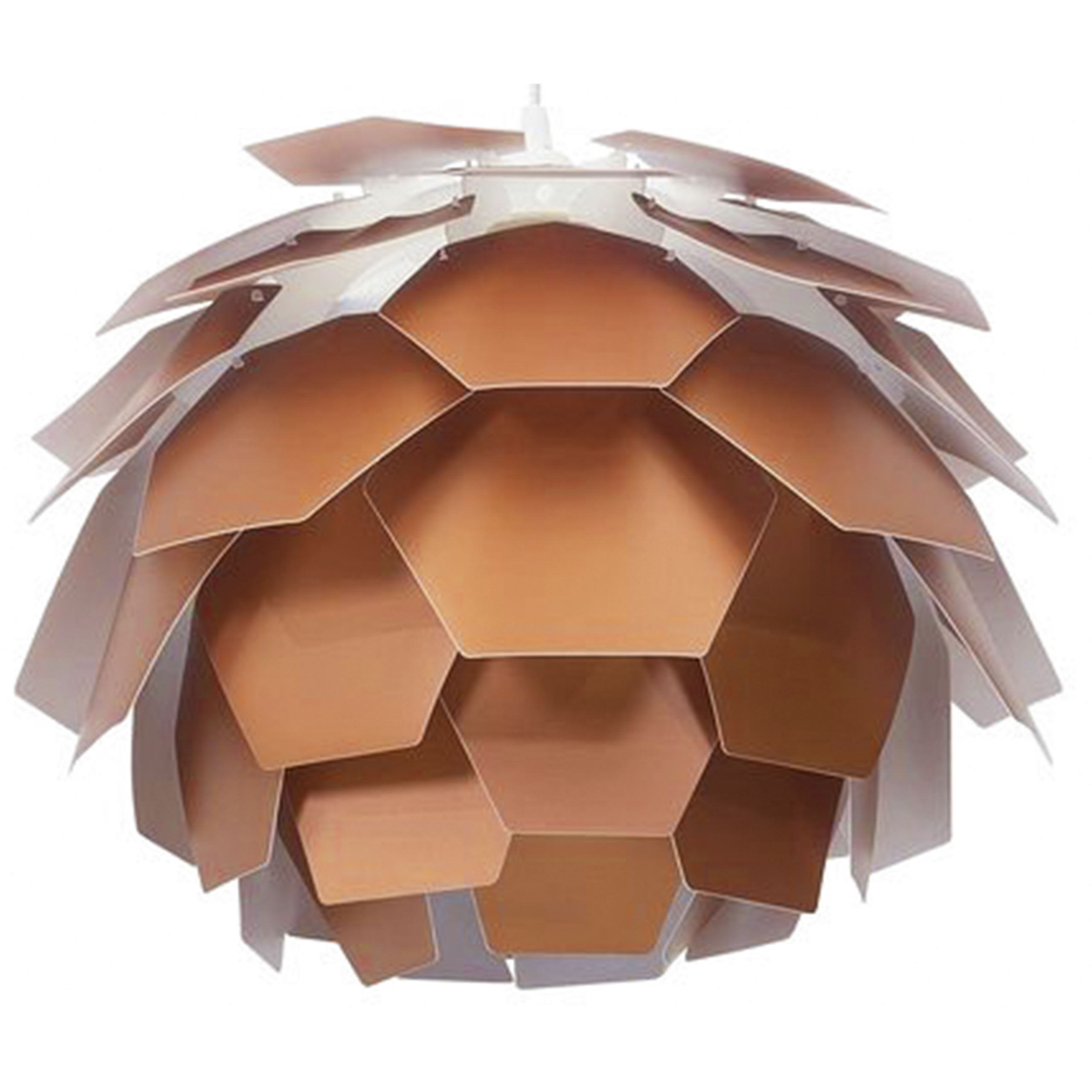Beliani Candeeiro de teto cobre em plástico 30 x 40 x 40 cm E27 Max 60 W em forma de globo para espaço minimalista moderno