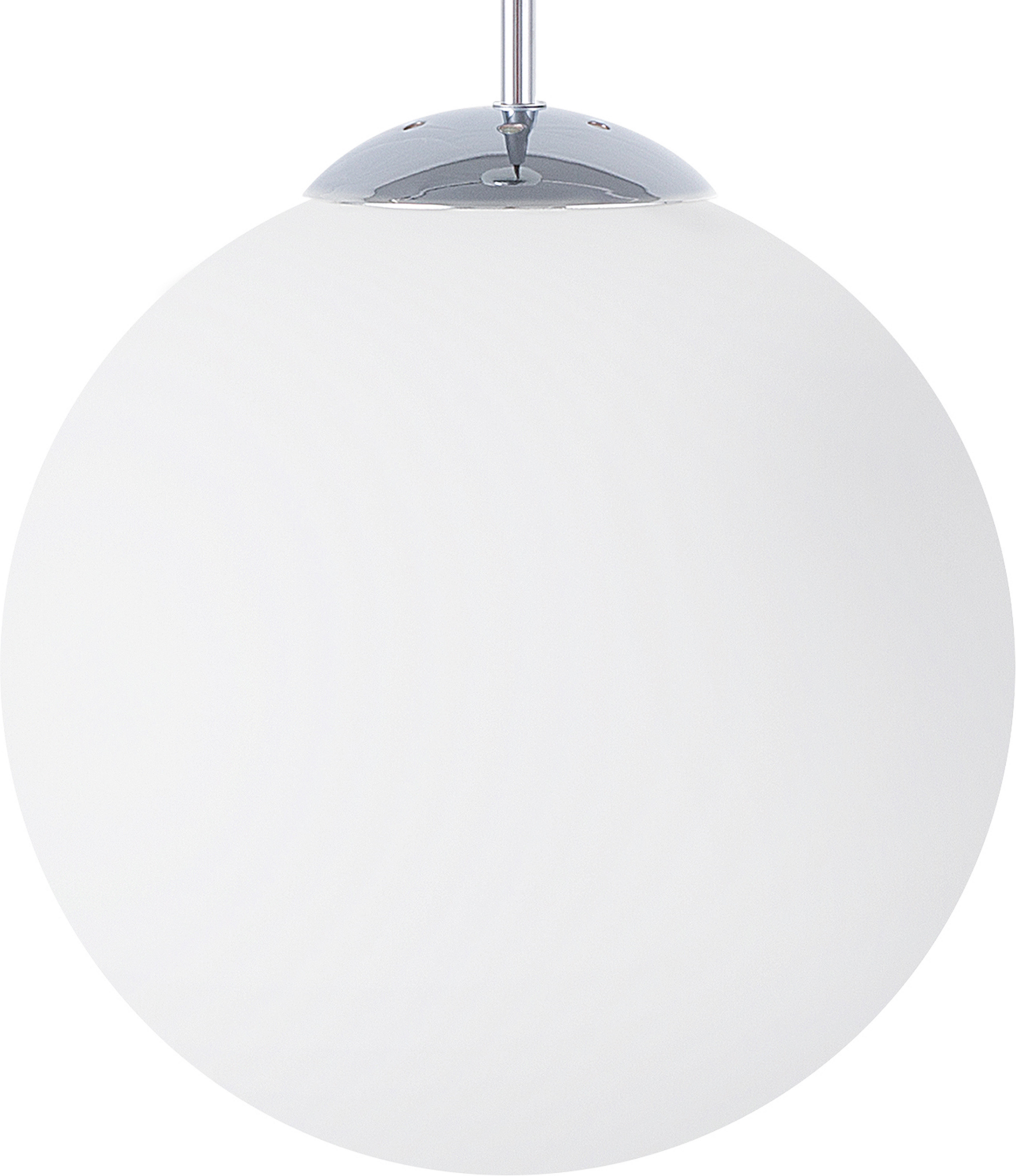 Beliani Candeeiro de teto suspenso em vidro branco e prateado ø 40 cm forma de globo iluminação moderna