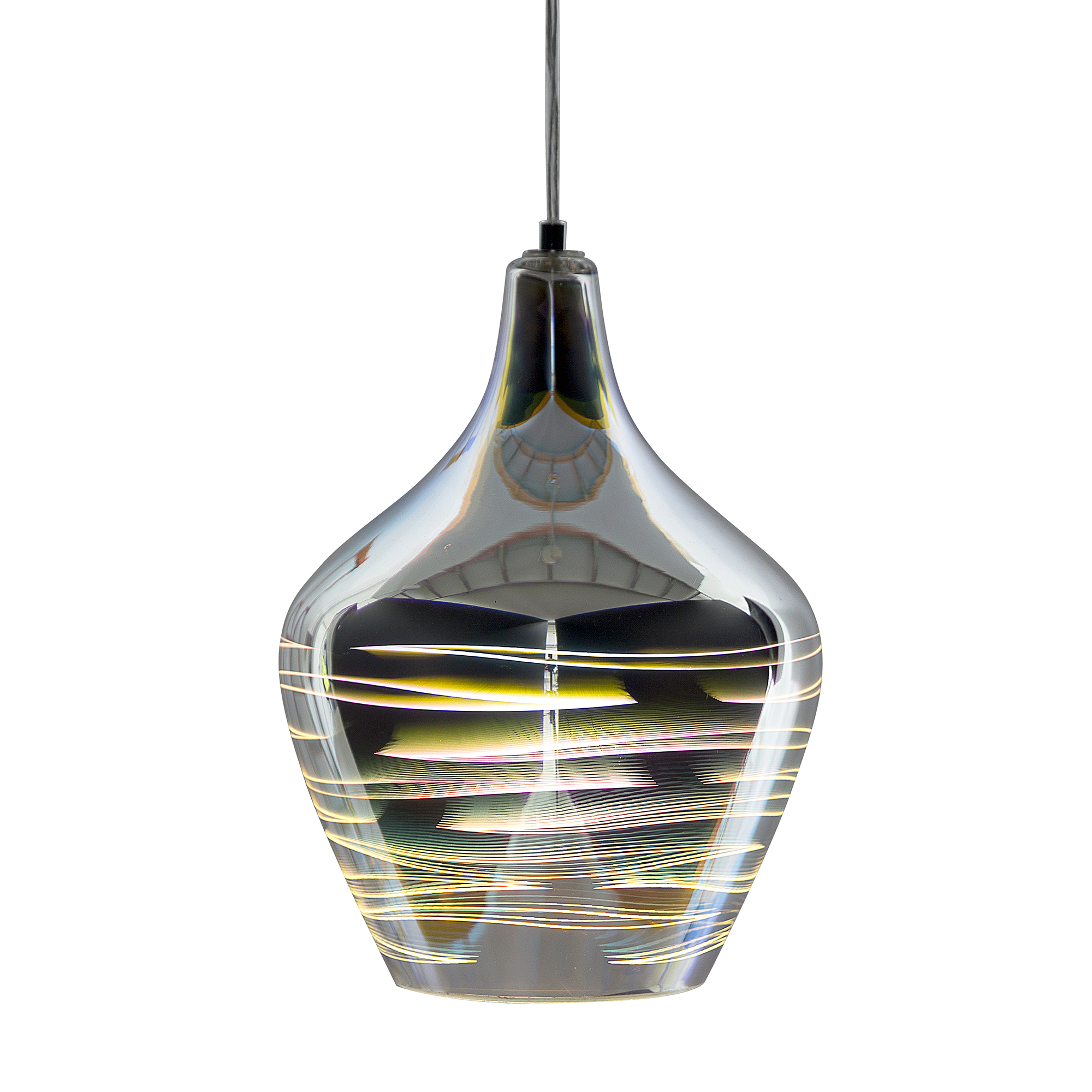 Beliani Candeeiro de teto suspenso vidro cromado com acabamento de alto brilho forma geométrica eclética design glamouroso