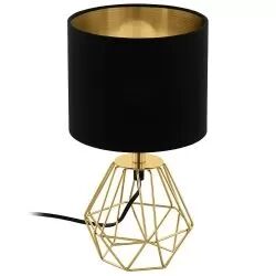 Candeeiro de Mesa E14 "CARLTON 2" Dourado e Preto