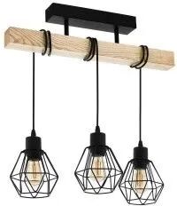 Candeeiro de Teto Suspenso E27  "TOWNSHEND 5"  (43131) Preto e Natura