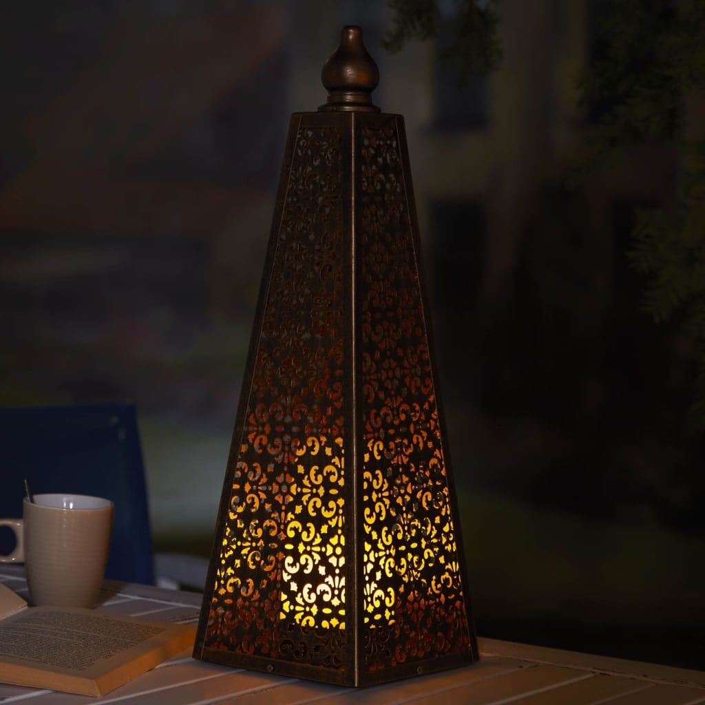 Luxform Lighting Candeeiro a pilha com luzes LED Pyramid 45 cm cobre
