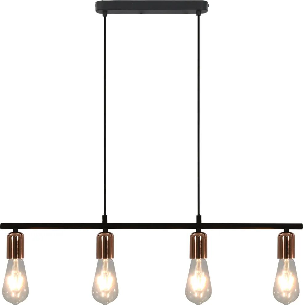 vidaXL Candeeiro teto lâmpadas incandescência 2W preto/cobre 80cm E27