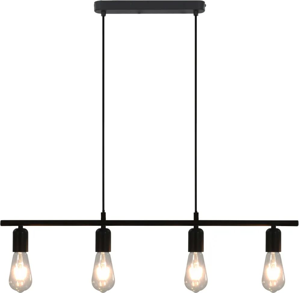 vidaXL Candeeiro teto c/ lâmpadas incandescência 2 W preto 80 cm E27