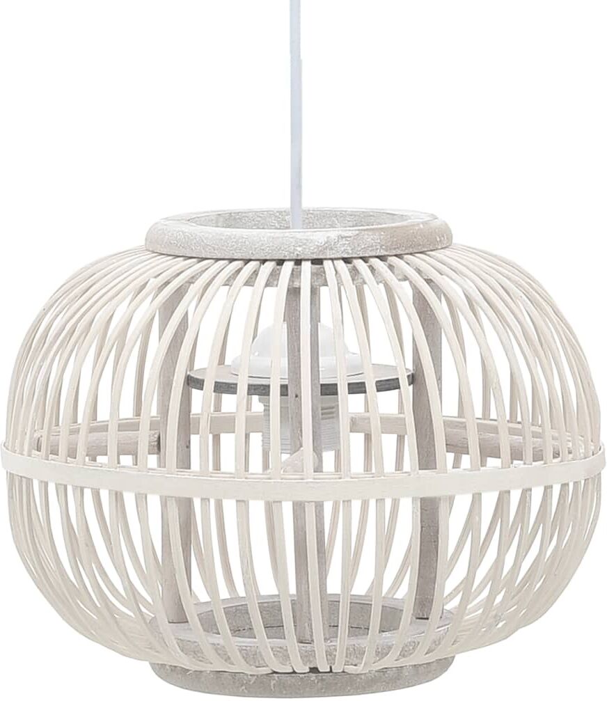 vidaXL Candeeiro suspenso globo 40 W 30x22 cm E27 salgueiro branco