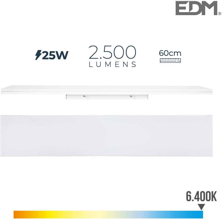 EDM Armadura Led 25w 60cm 6400k Luz Fria 2500lm Edm