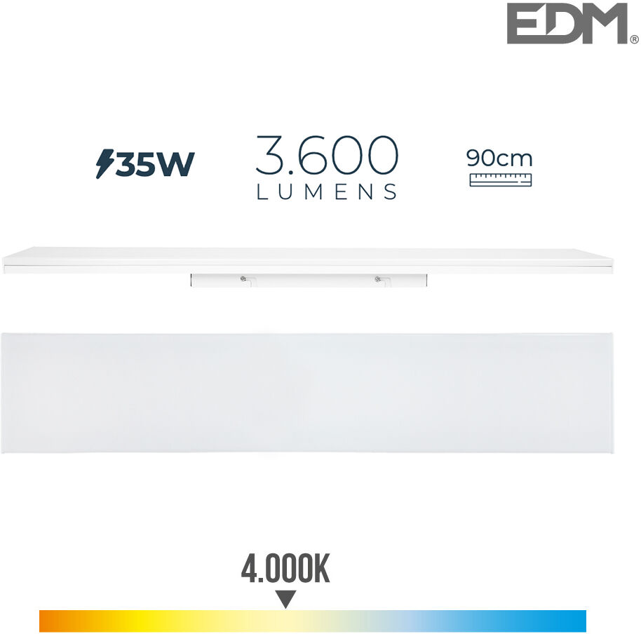 EDM Armadura Led 35w 90cm 4000k Luz Dia 3600lm Edm