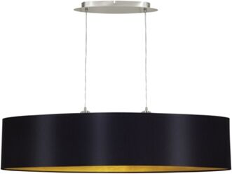 Eglo Candeeiro Suspenso 1000 Maserlo (Preto - E27 - 2 x 120 W - Aço e Tecido)