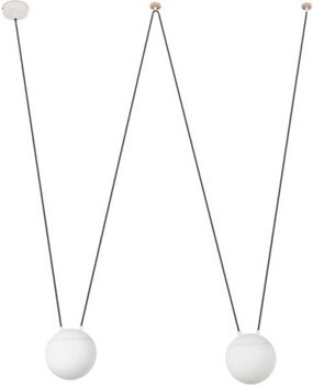 Faro Barcelona Candeeiro de Teto Mine 2 Luzes (Branco - E27 - Máx. 15W - Vidro - Metal)