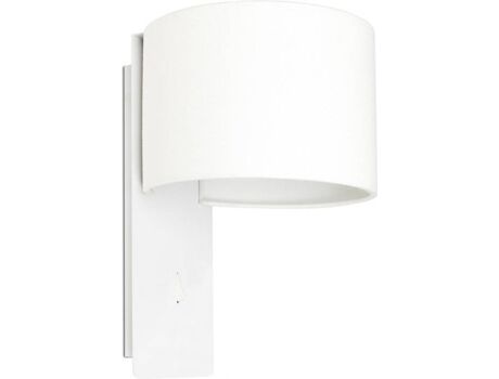 Faro Barcelona Aplique de Parede Fold (Máx. 15W - Metal, Tecido - Branco)