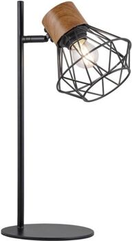 Ajp Candeeiro de Mesa ILUMINACIÓN Antibes (Preto - E27 - Máx. 60W - Madeira - Metal)